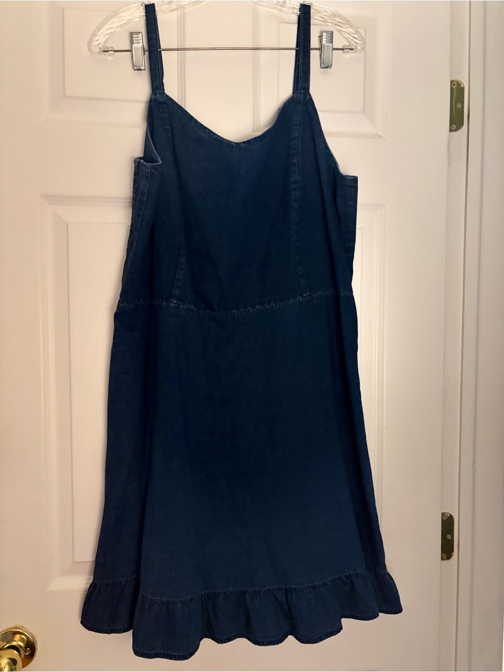 Old Navy Navy Blue Denim Ruffle-Hem Sundress